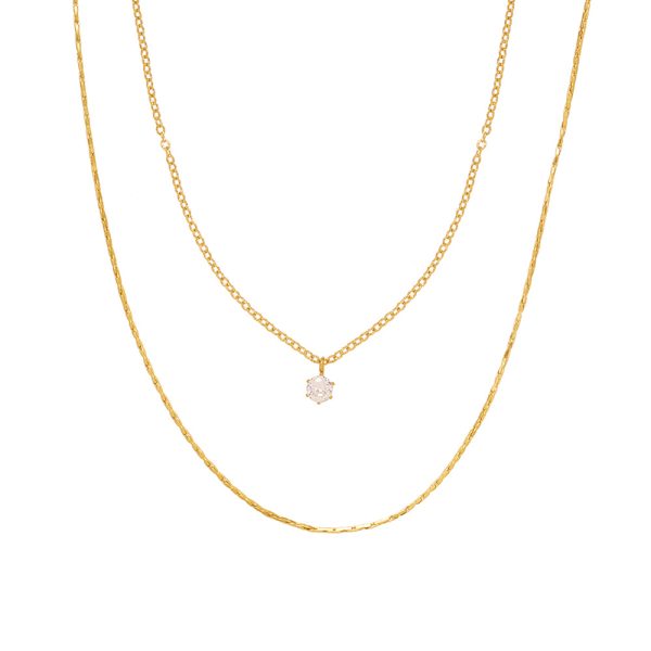 Double Chain Pendant Necklace - Image 3