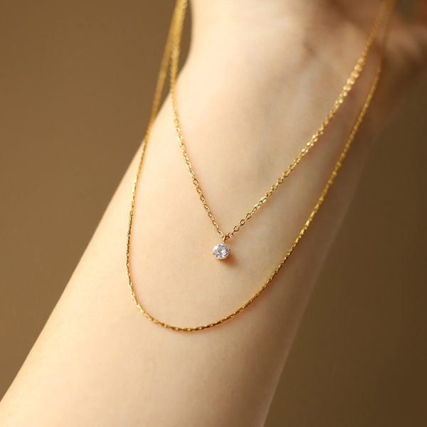 Double Chain Pendant Necklace - Image 2